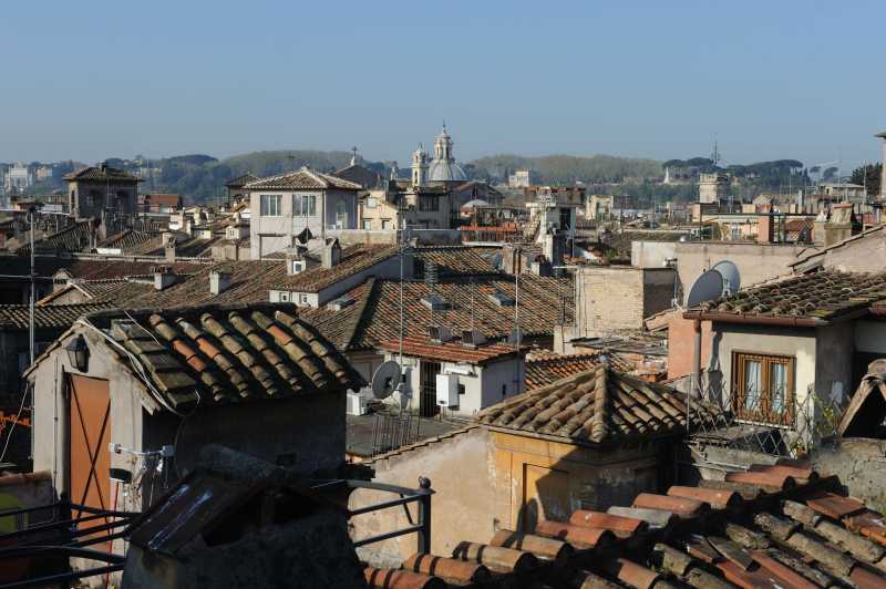 Blick über Rom / Dachterrasse Hotel Genio, 04.2011